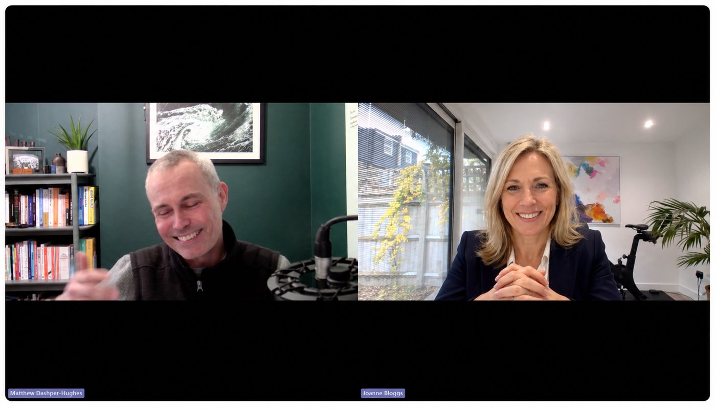 Video Discovery Call with Coach. Note: the identity of the potential coachee has been anonymised with AI imagery